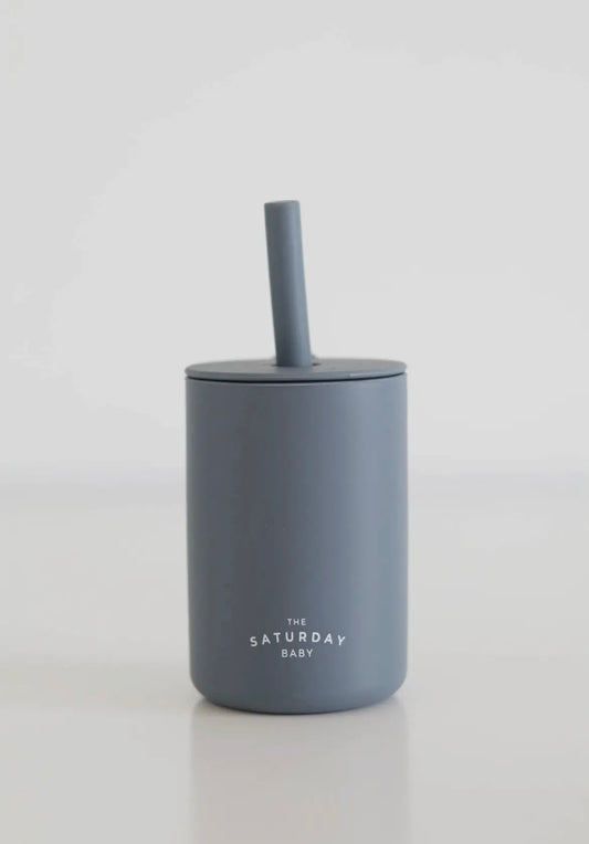 Navy Silicone Cup w/ Straw• Pre-Order